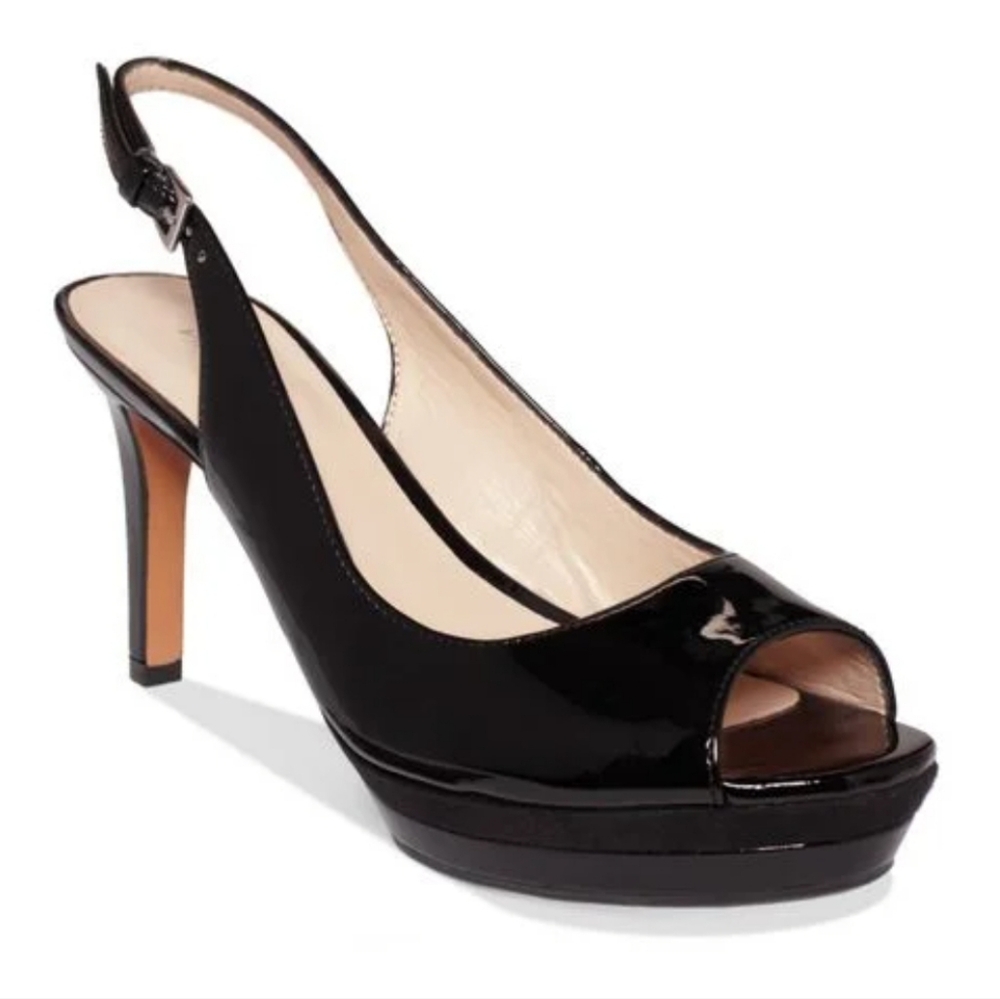 Nine West Able Slingback Platform Pumps Black Size 8.5